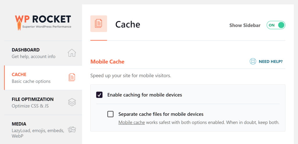 Caching in WP Rocket