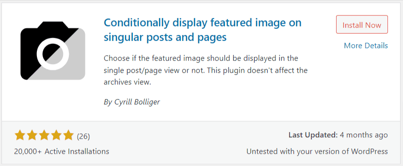 Conditionally display featured image on singular posts and pages