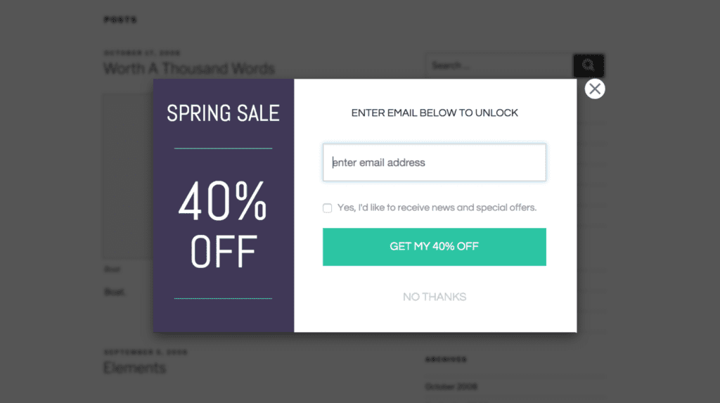 Use Pop-Ups for Opt-Ins