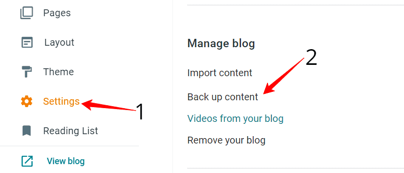 Take post Backup in Blogger