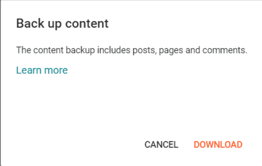 download Blogger backup